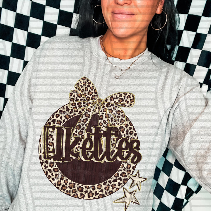 Elkettes Leopard Round mascot DTF transfer