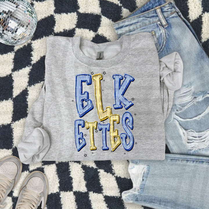 Elkettes Seersucker Chic Two Color Mascots DTF transfer
