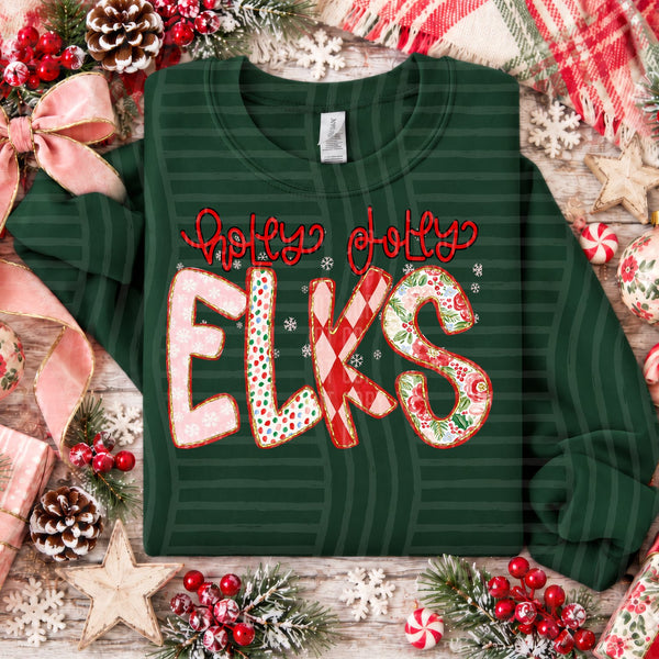 Holly Jolly Confetti Mascots Elks design