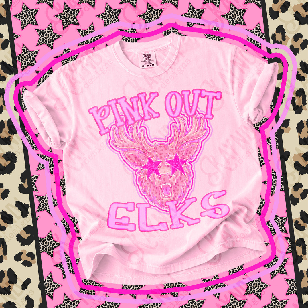 Elks Pink Out Mascots mascot DTF transfer