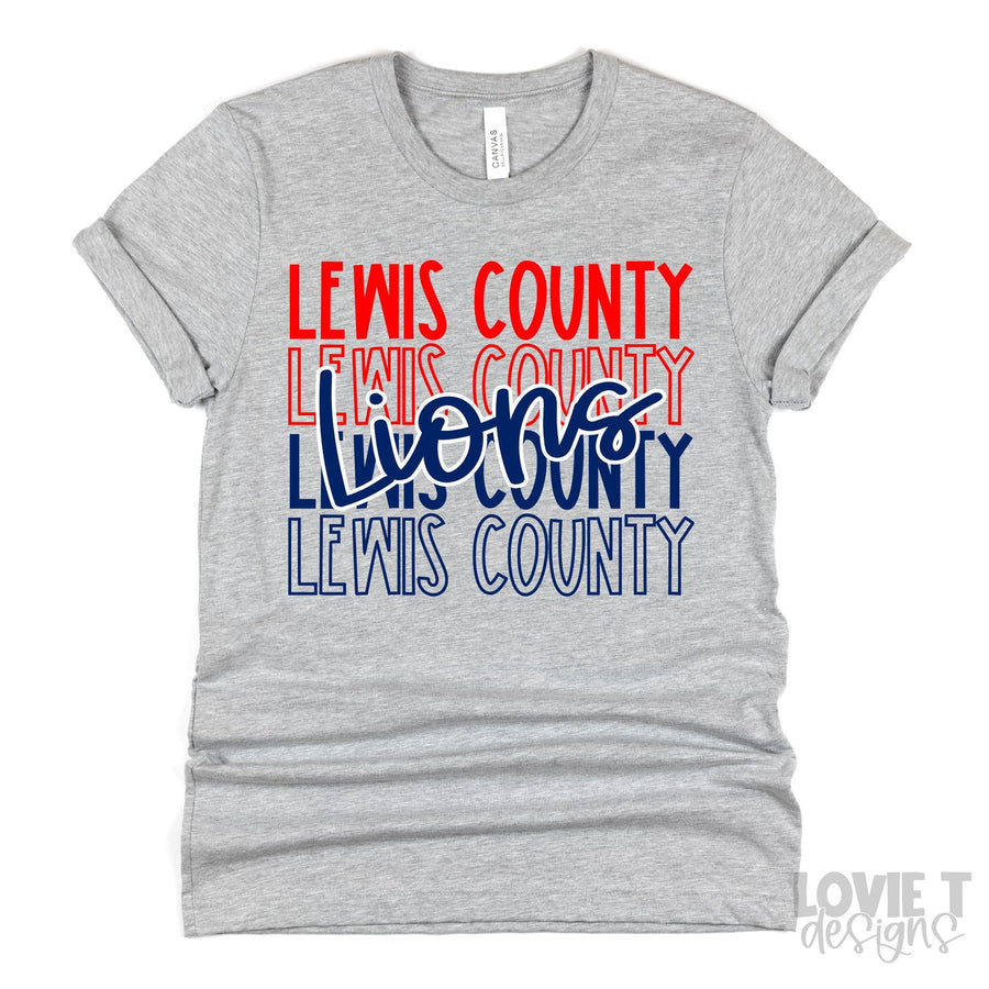 Lewis County Lions Stacked-Lovie T Designs
