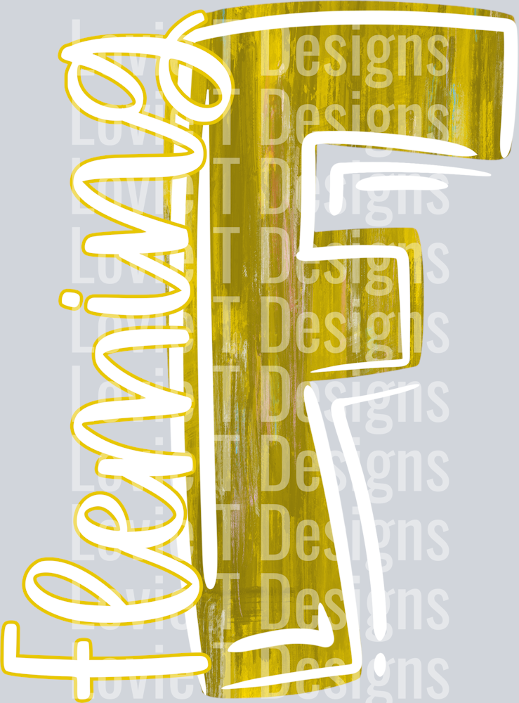 F FLEMINGS YELLOW AND WHITE