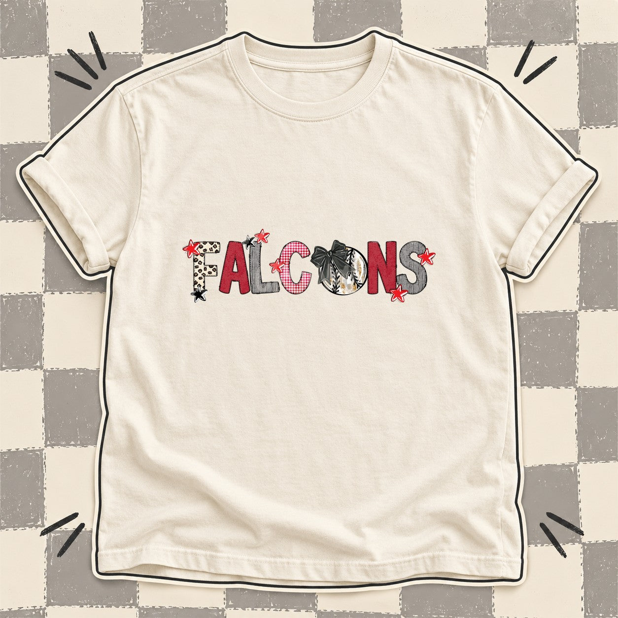 Mixed Doodle Baseball Mascots – Stitched Ballpark Falcons design