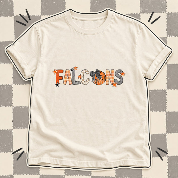 Falcons Mixed Doodle Basketball Mascots – Hoops Houndstooth DTF transfer mockup