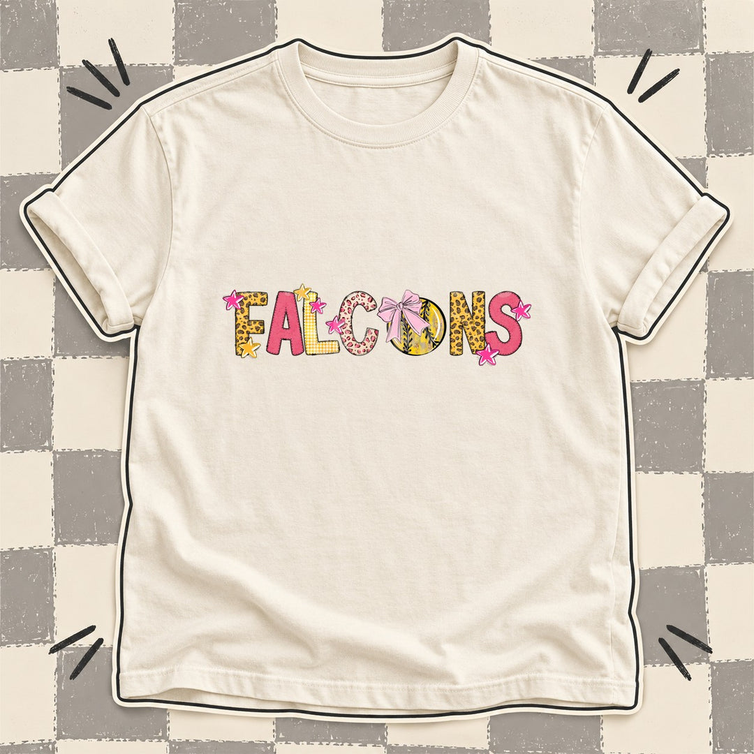 Falcons Mixed Doodle Softball Mascots – Sunshine Leopard DTF transfer mockup