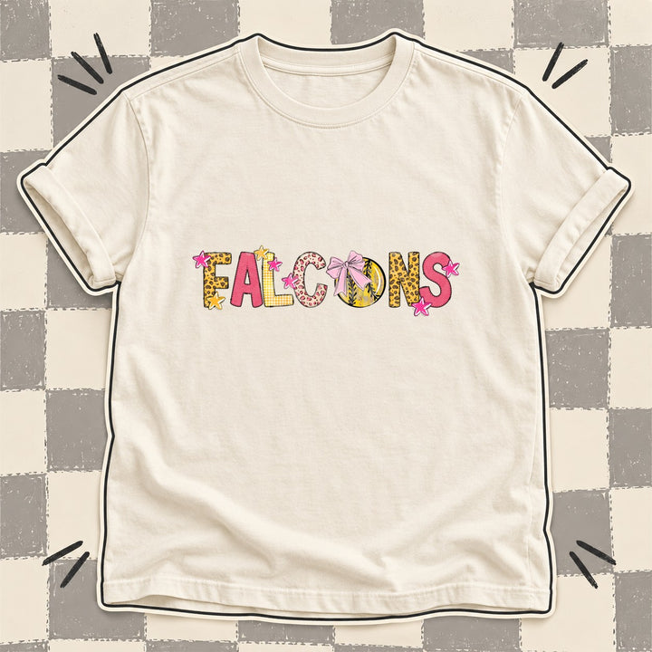 Falcons Mixed Doodle Softball Mascots – Sunshine Leopard DTF transfer mockup