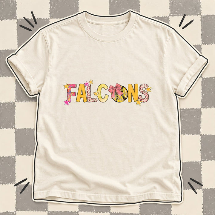 Falcons Mixed Doodle Softball Mascots – Softball Brights DTF transfer mockup