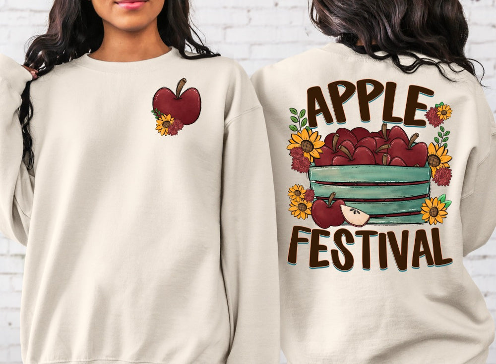 Fall Festival Apple Front DTF transfer design – image 1