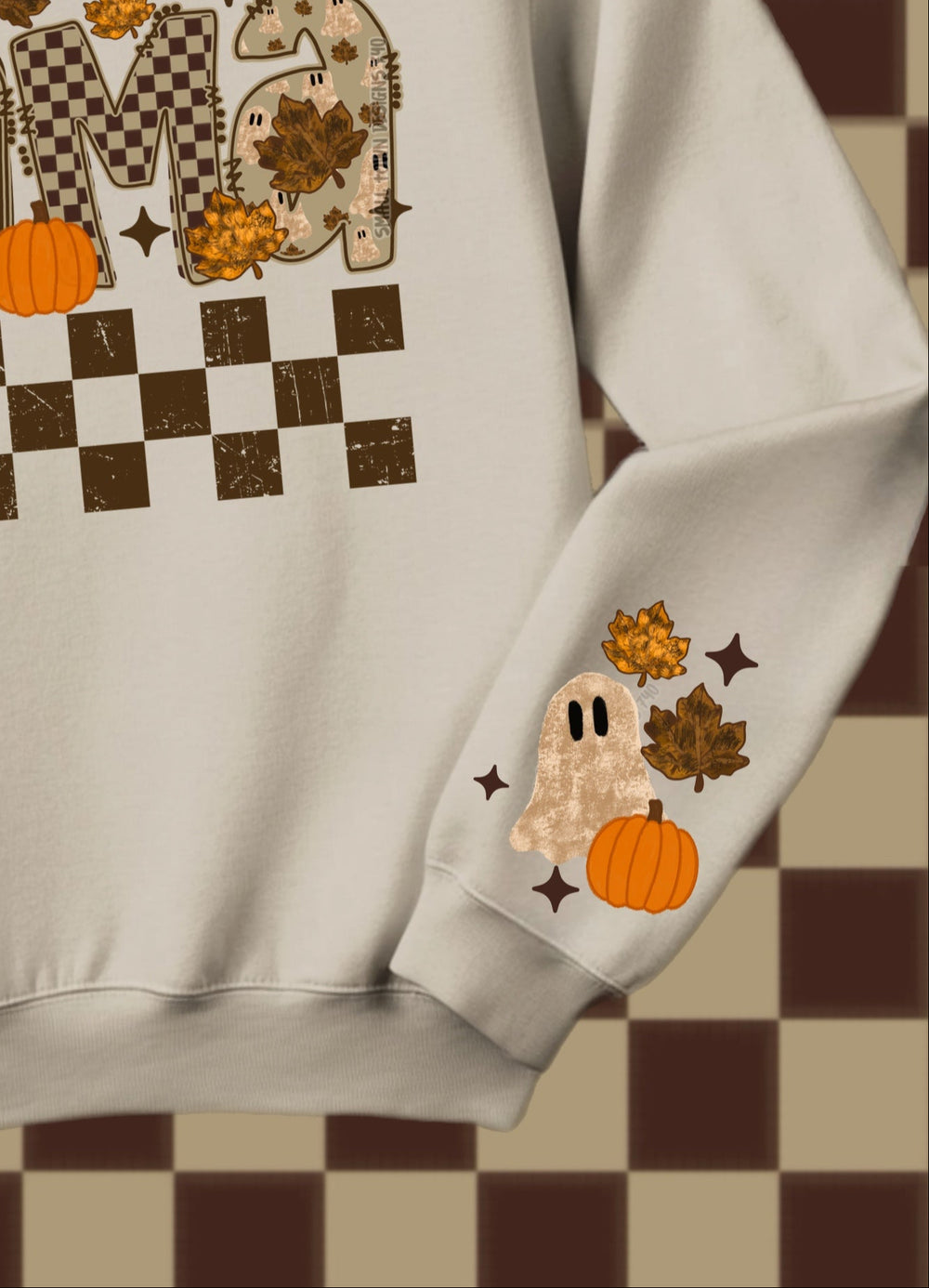 Fall Ghost Sleeve DTF transfer design – image 1