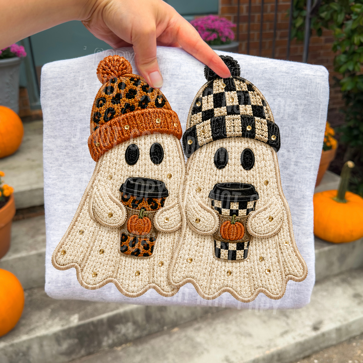 FALL GHOST FAUX EMBROIDERY mockup