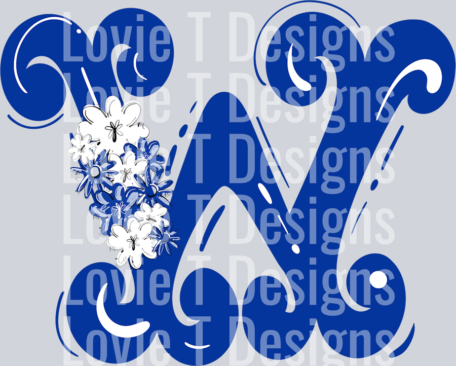 FANCY ROYAL W WITH ROYAL FLOWERS