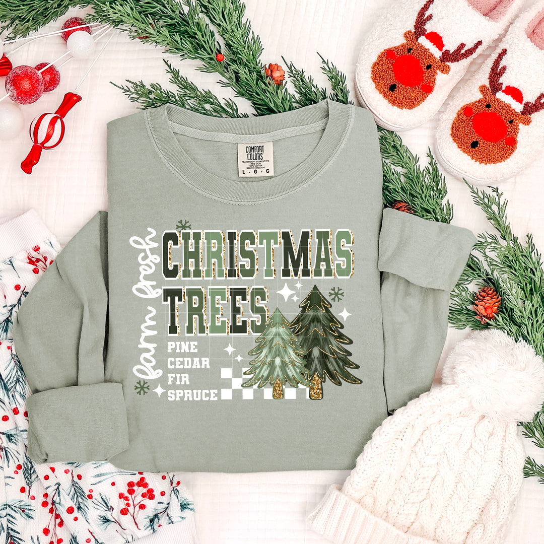 FARM FRESH TREES WHITE ACCENTS