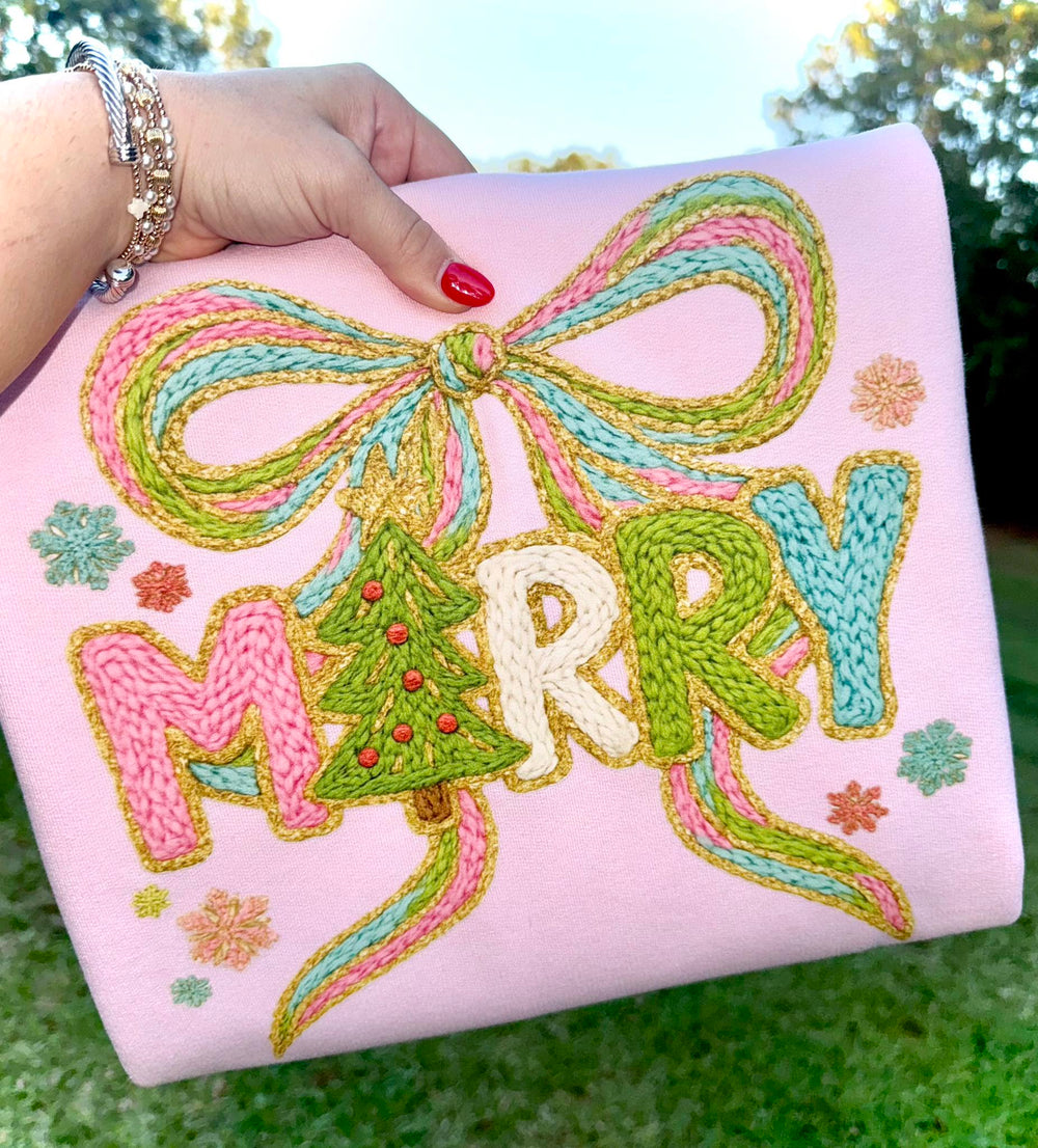 Faux Merry Yarn DTF transfer design – image 1