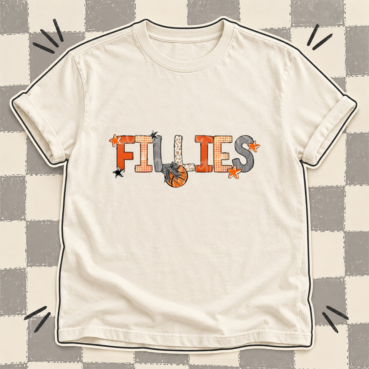 Mixed Doodle Basketball Mascots – Hoops Houndstooth Fillies design
