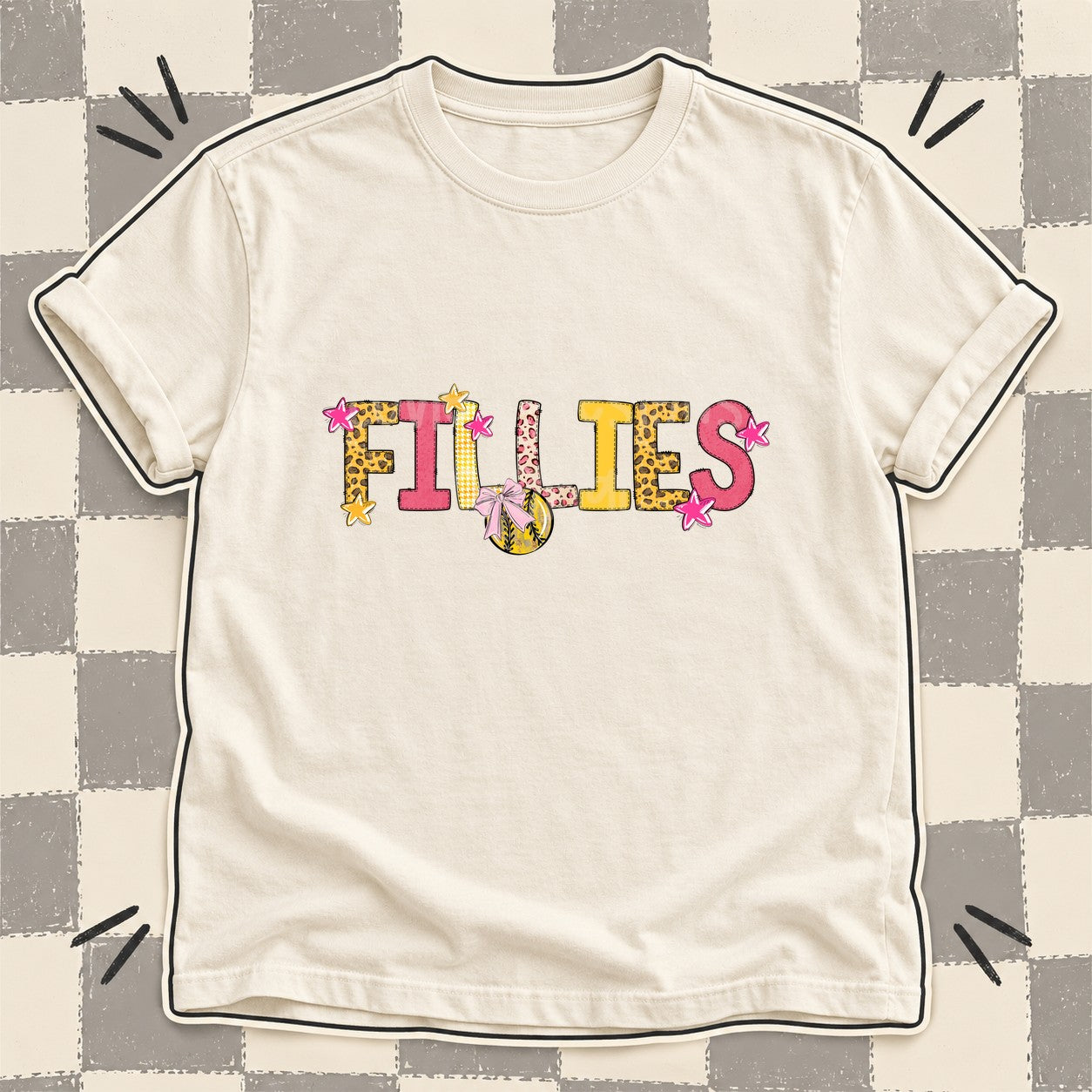 Mixed Doodle Softball Mascots – Sunshine Leopard Fillies design