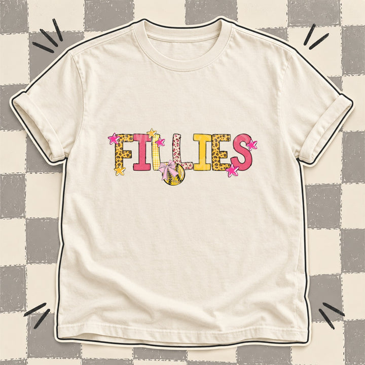 Fillies Mixed Doodle Softball Mascots – Sunshine Leopard DTF transfer mockup