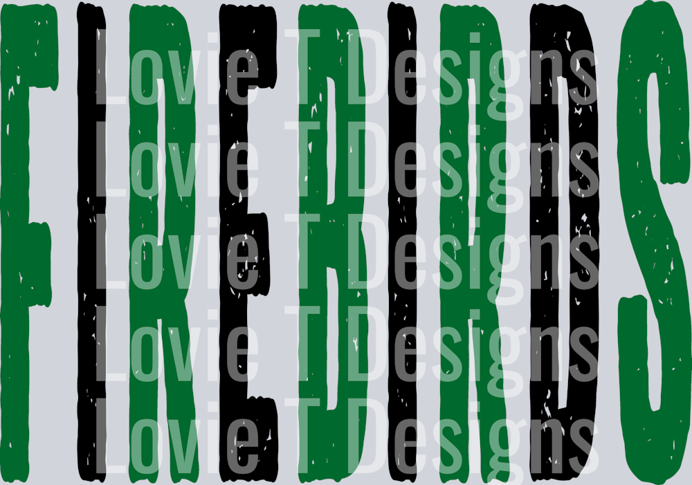 FIREBIRDS GREEN AND BLACK OVERSIZED GRUNGE MASCOT