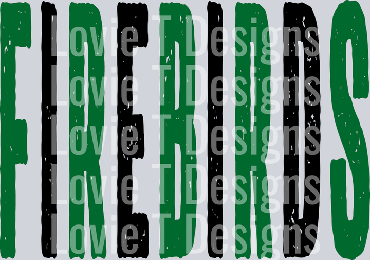 FIREBIRDS GREEN AND BLACK OVERSIZED GRUNGE MASCOT - POCKET - TODDLER
