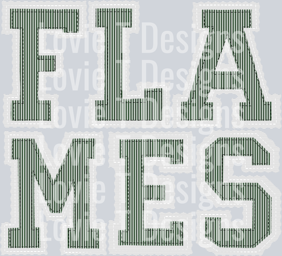 FLAMES WHITE BASE AND DARK GREEN TOP STACKED PREPSTER