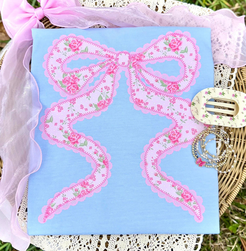 Floral Bow DTF transfer design