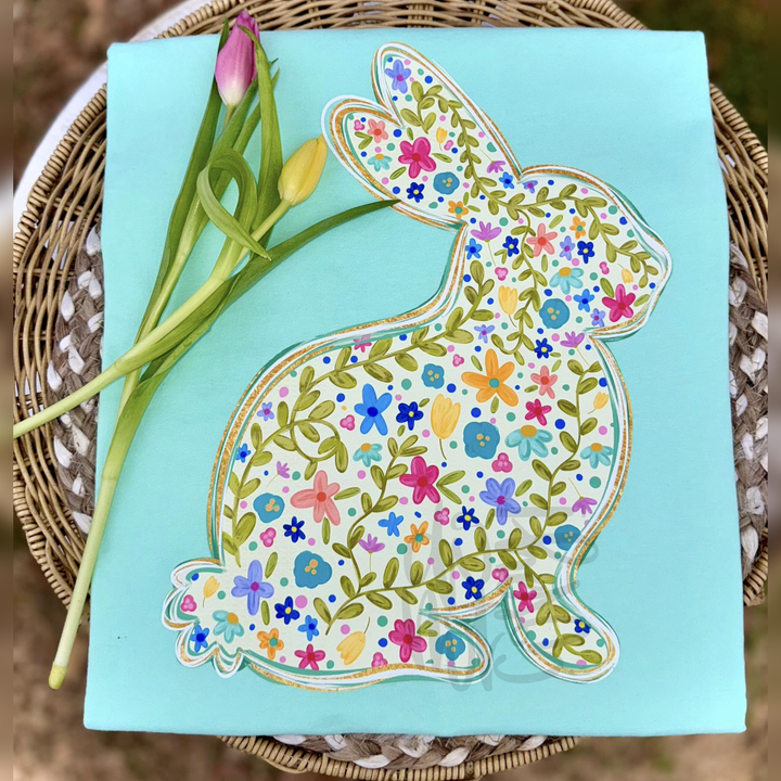 Floral Bunny – DTF Transfer – product image