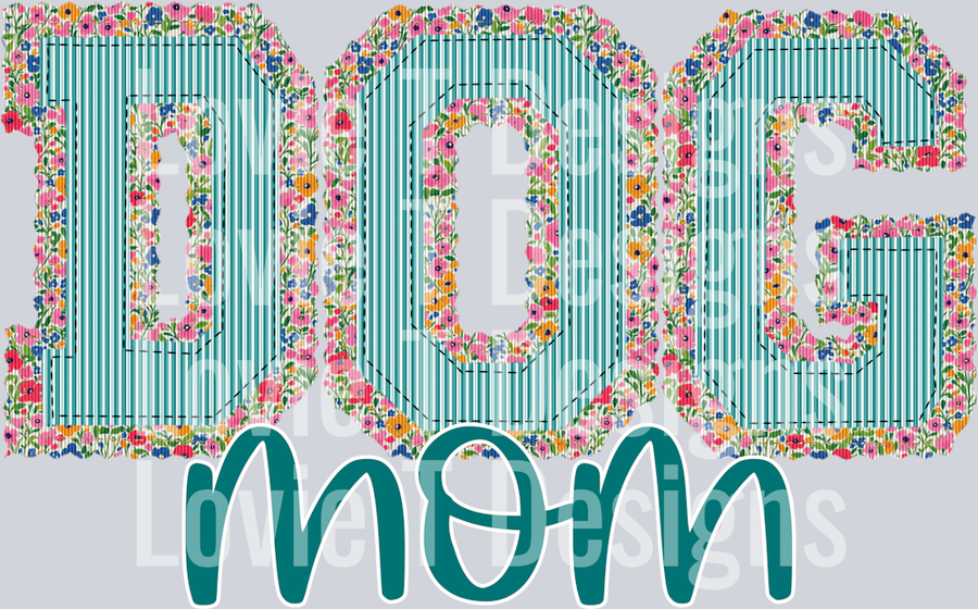 FLORAL PREPSTER DOG MOM TEAL TOP