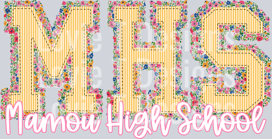 FLORAL PREPSTER MHS Mamou High School YELLOW TOP