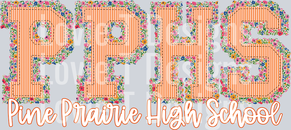 FLORAL PREPSTER PPHS ORANGE TOP PINE PRAIRIE HIGH SCHOOL