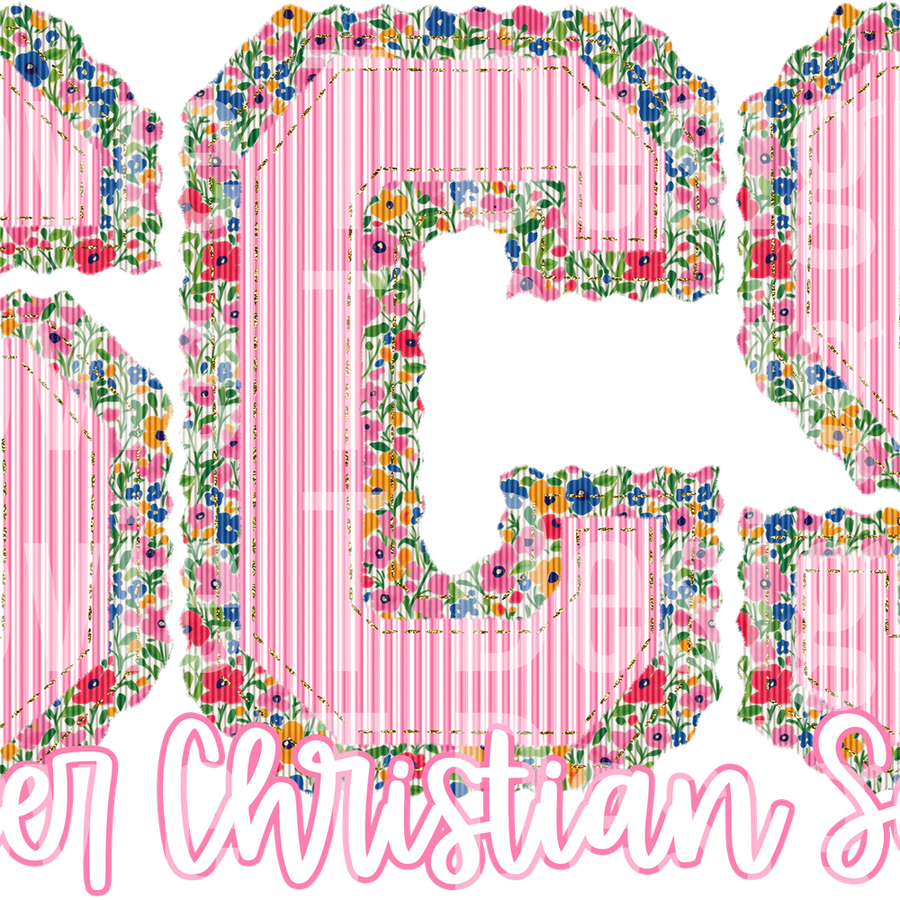 FLORAL PREPSTER SCS Spencer Christian School PINK FLORAL SEERSUCKER