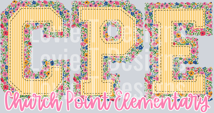 FLORAL PREPSTER YELLOW TOP CPE CHURCH POINT ELEMENTARY