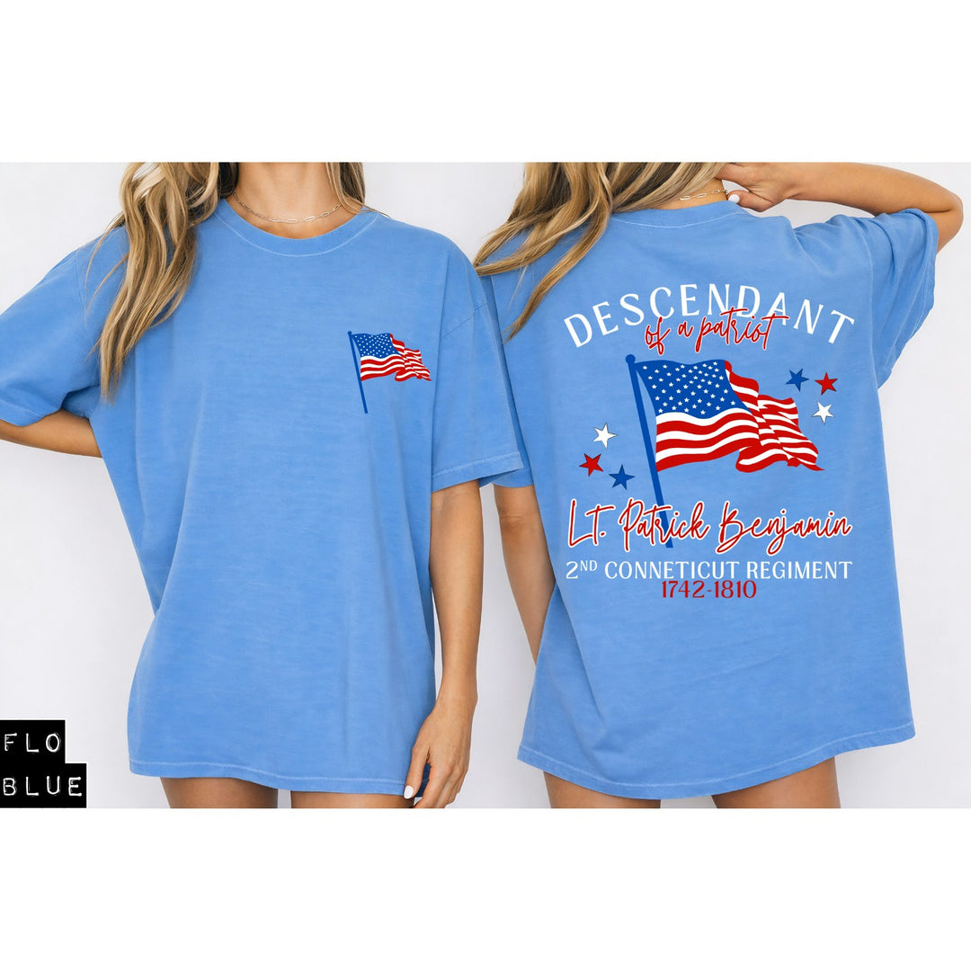 Descendant of a Patriot customizable DTF transfer mockup