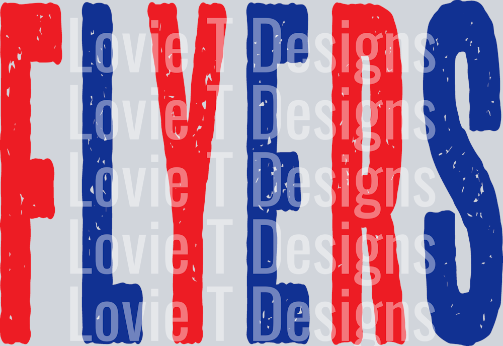 FLYERS RED AND ROYAL OVERIZED GRUNGE MASCOT