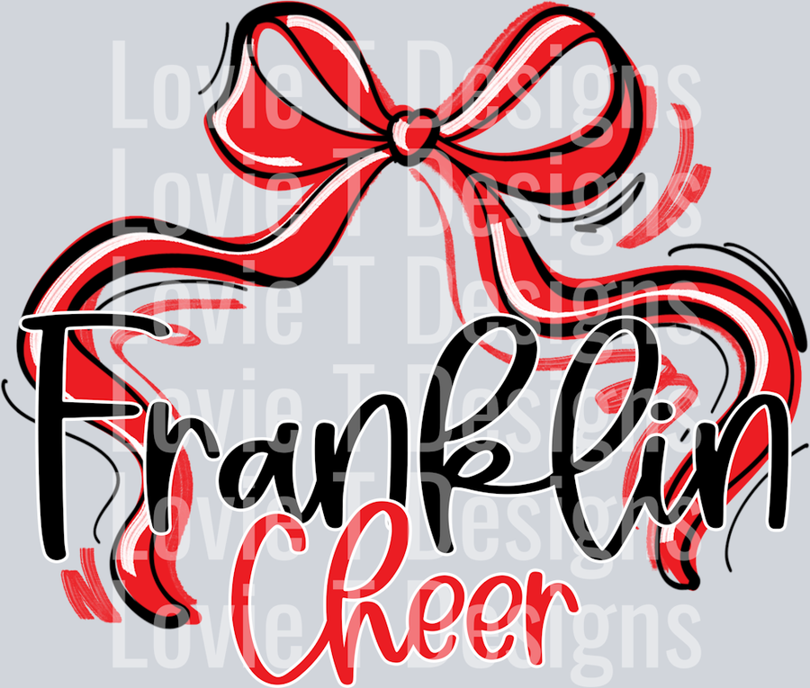 FRANKLIN CHEER RED AND BLACK BOW