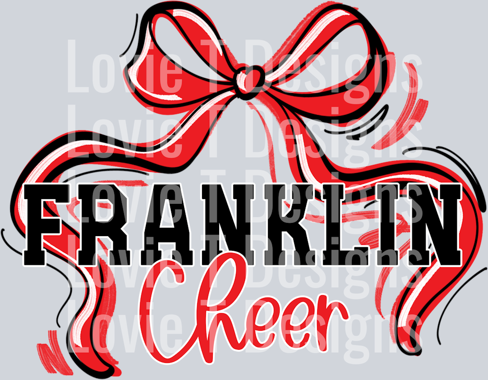 FRANKLIN CHEER RED AND BLACK BOW SPORT TEXT
