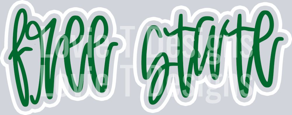 FREE STATE OUTLINE DESIGN GREEN AND WHITE