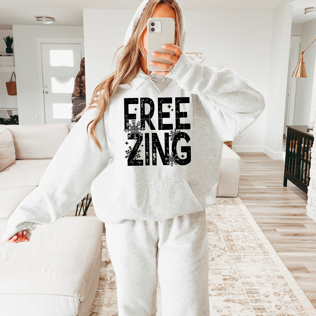 Freezing Stacked Single Color Black DTF transfer design – image 1