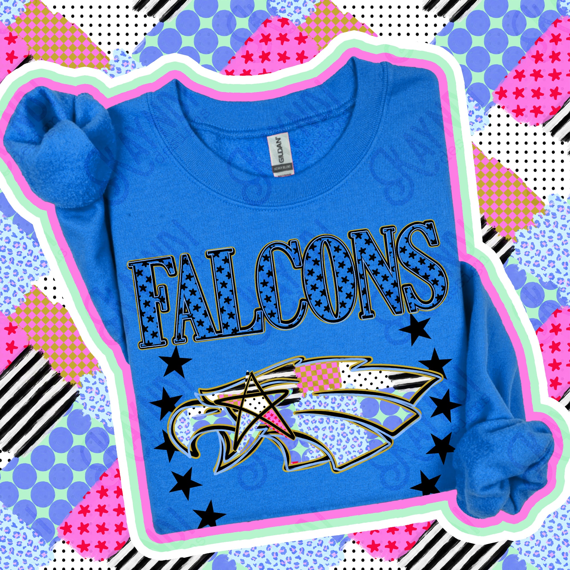 Patchwork Varsity Stars Mascots Falcons 2 design