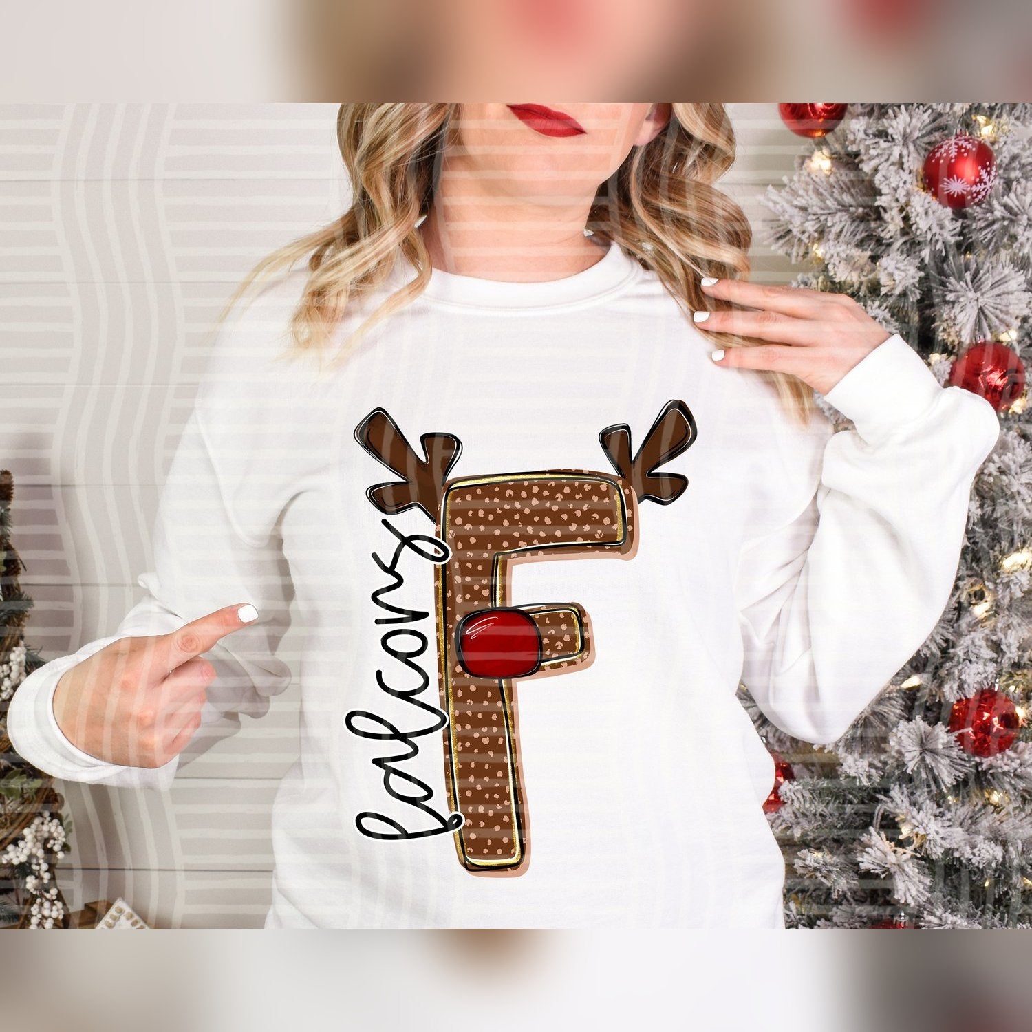 Deer Antler Initial Mascots Falcons design