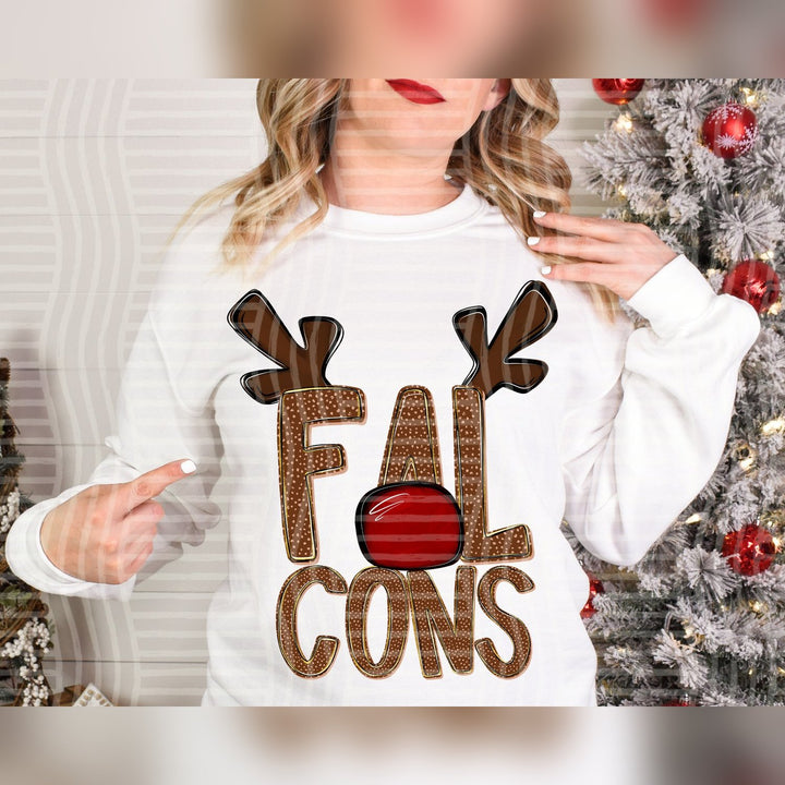 Falcons Deer Antler Mascots DTF transfer