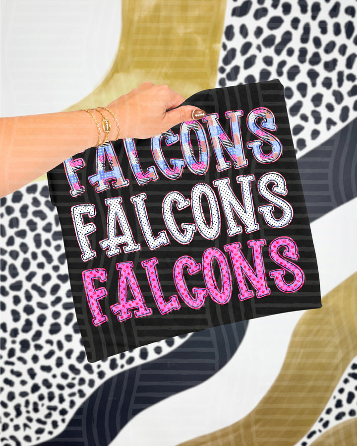 Falcons Dolly Tri Stacked mascot DTF transfer