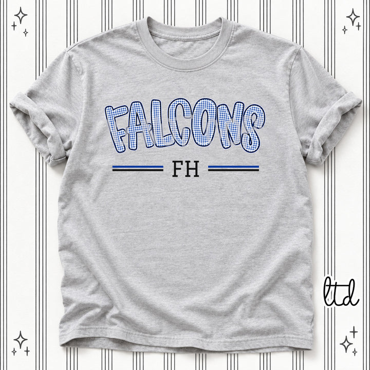 Falcons FH Royal Black Gingham School Spirit DTF transfer