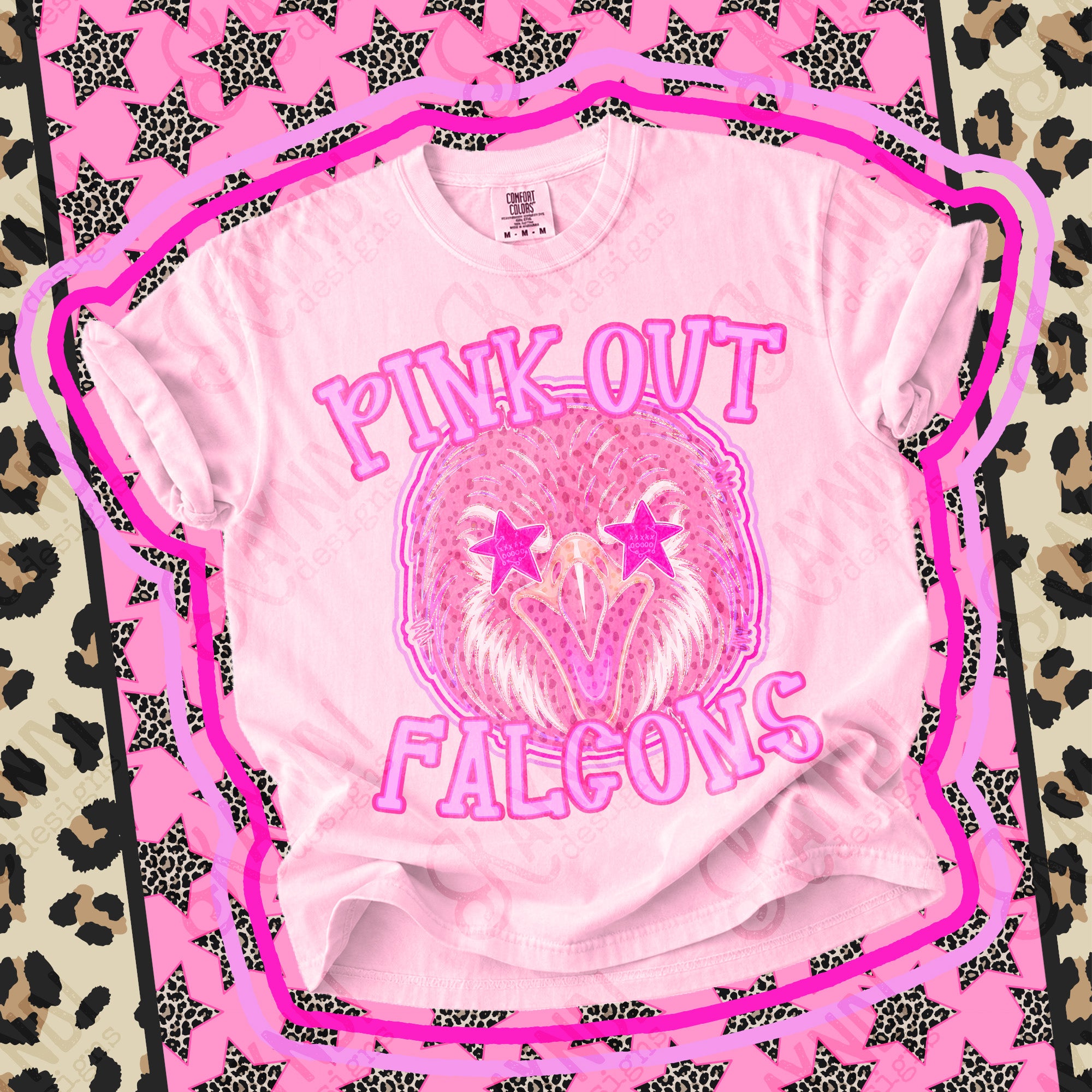 Pink Out Mascots Falcons mockup