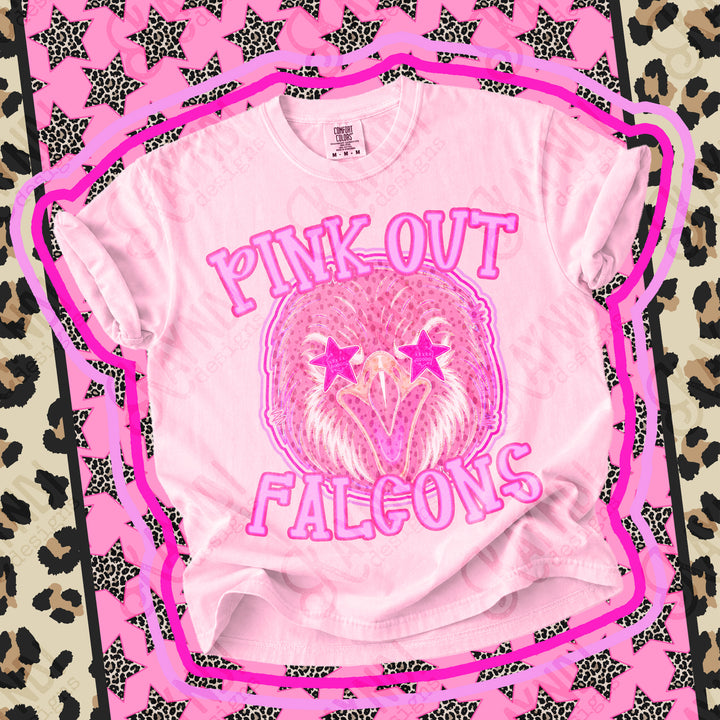 Falcons Pink Out Mascots mascot DTF transfer
