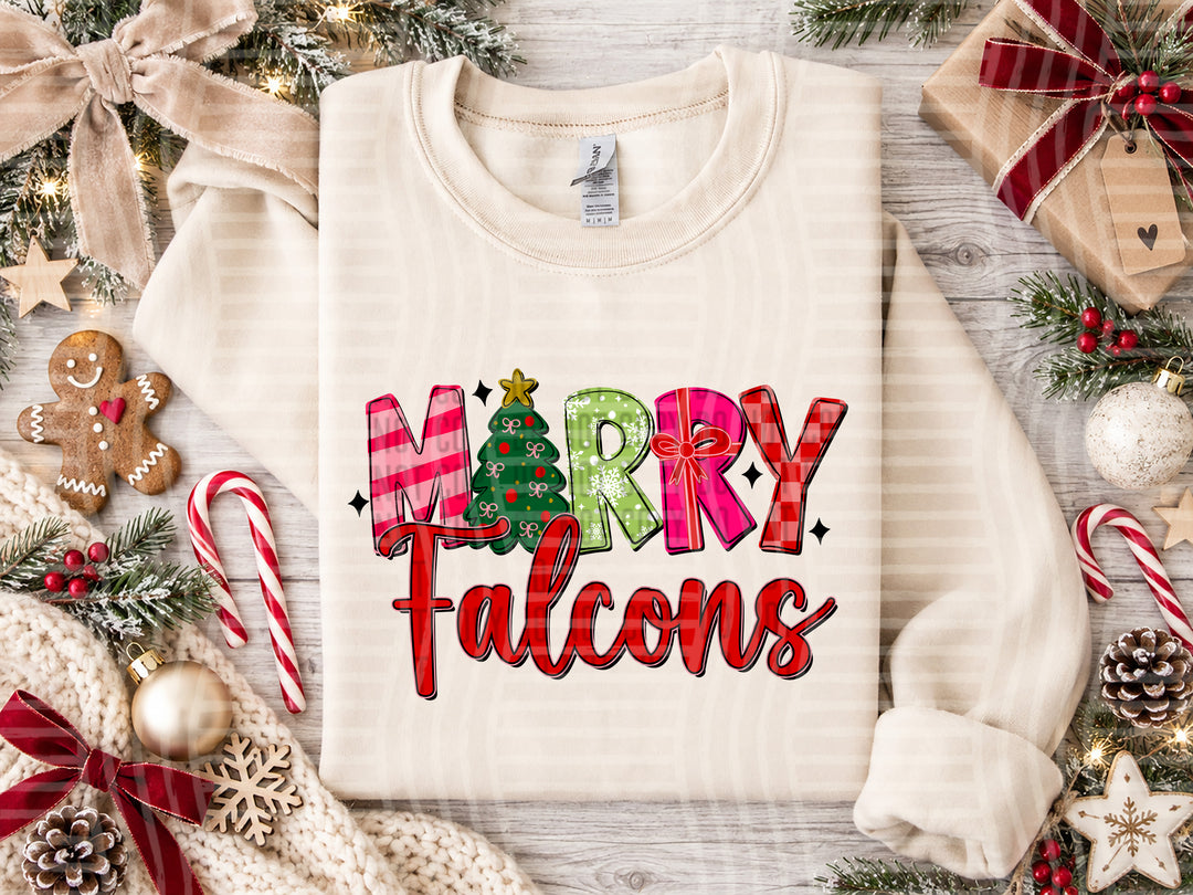 Falcons Merry mascot DTF transfer