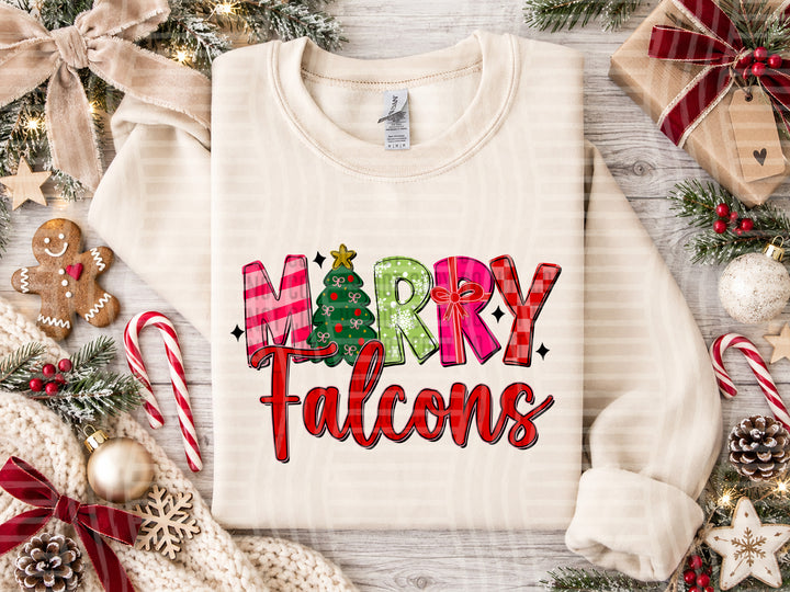 Falcons Merry mascot DTF transfer
