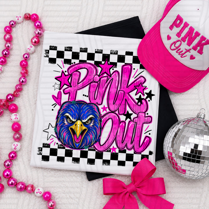 Falcons Pink Out mascot DTF transfer