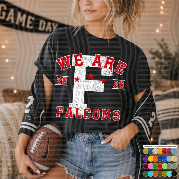 Varsity Initials White Outline Mascots Falcons design