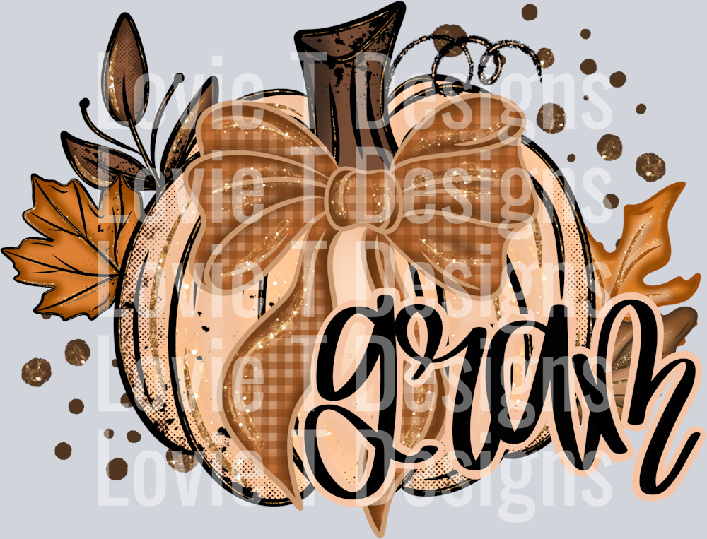 Fall Glitter pumpkin Gram