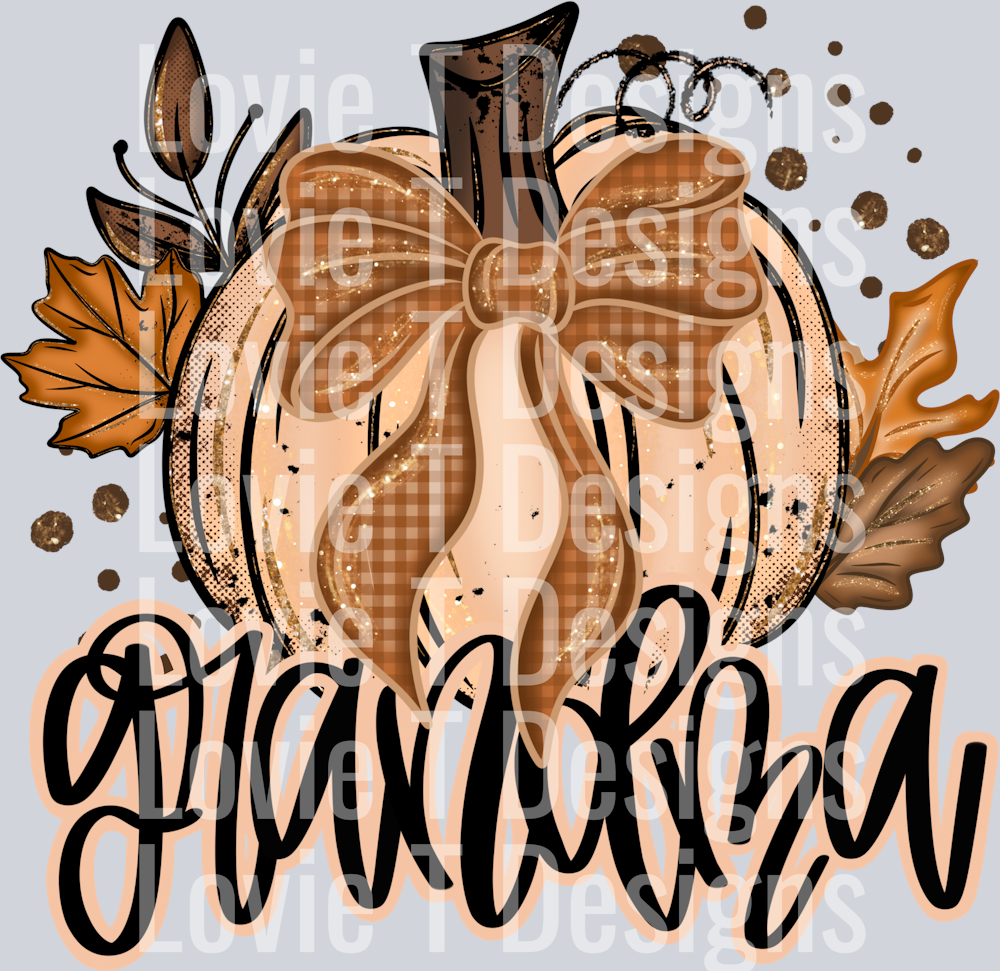 Fall Glitter pumpkin Grandma