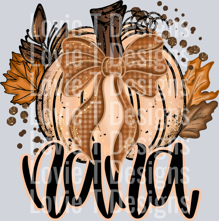 Fall Glitter pumpkin Nana